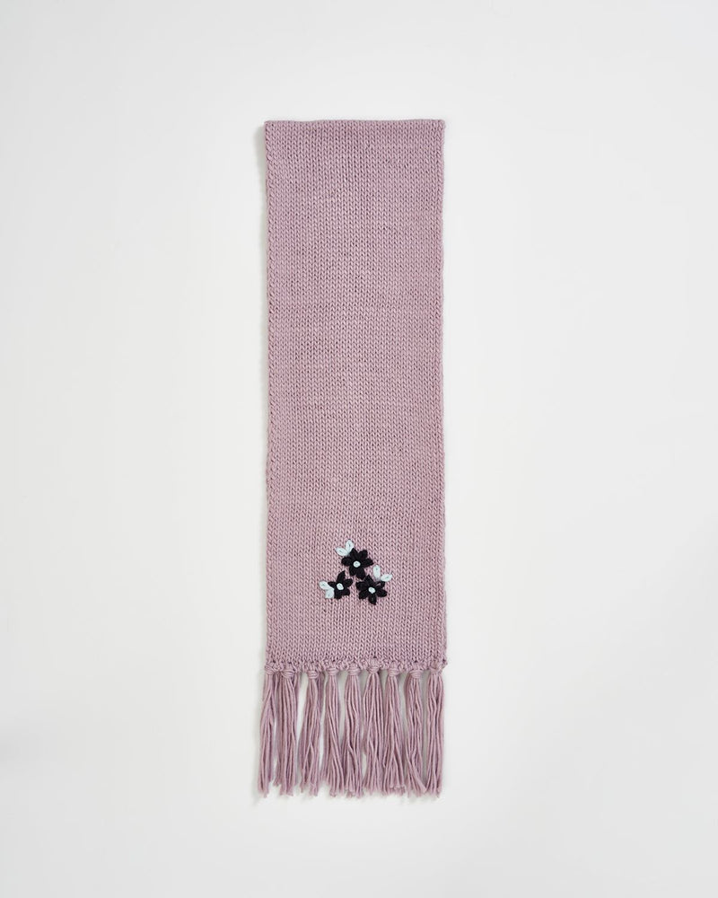 Forget-Me-Not Knitted Lilac Scarf