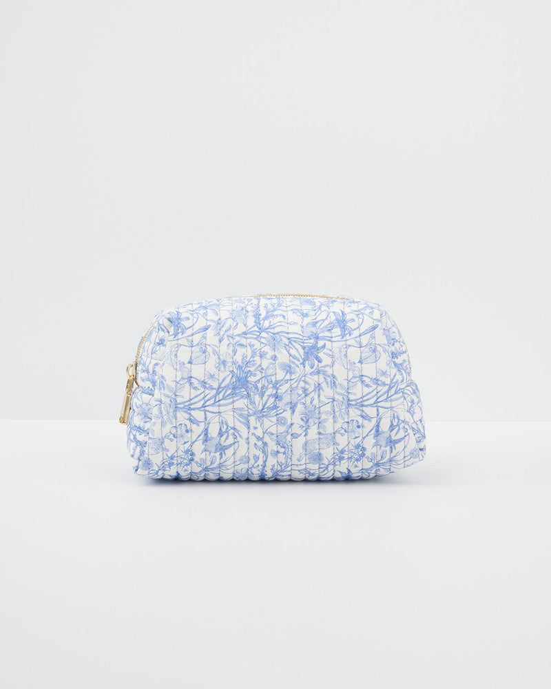 Bunny Blues Small Quilted Makeup Bag