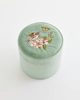 Morning Song Bird Embroidered Round Jewellery Box