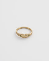 Four Leaf Clover & Pearl Signet Ring