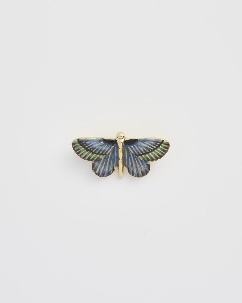 Deco Butterfly Blue Brooch