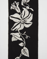 Floral Bohemian Embroidered Black Scarf