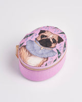 Catherine Rowe Pet Portraits Pug Oval Jewellery Box - Pink