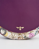 Floral Engravings Plum Saddle Bag