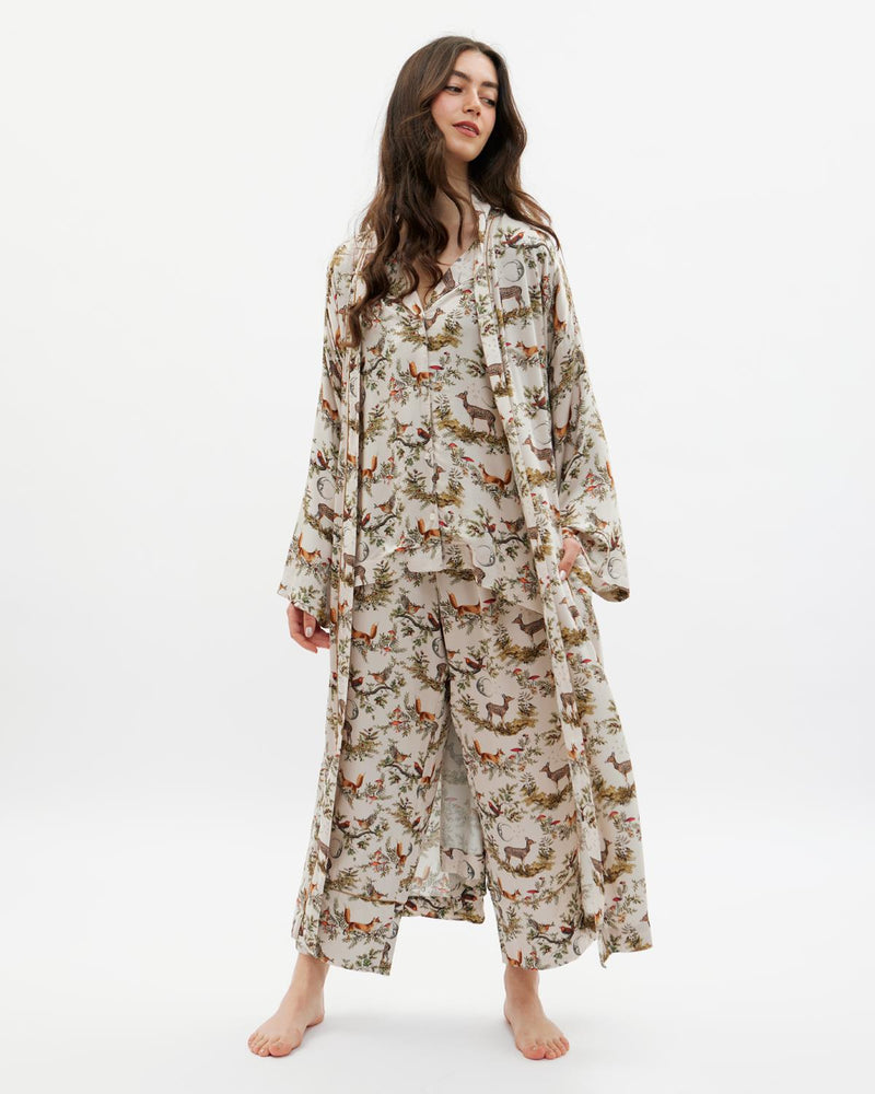 A Night’s Tale Woodland Kimono Crystal Grey