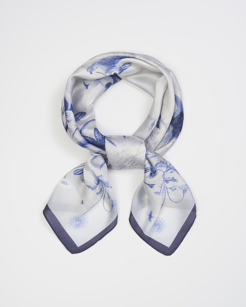 Bunny Blues Narrative Square Scarf