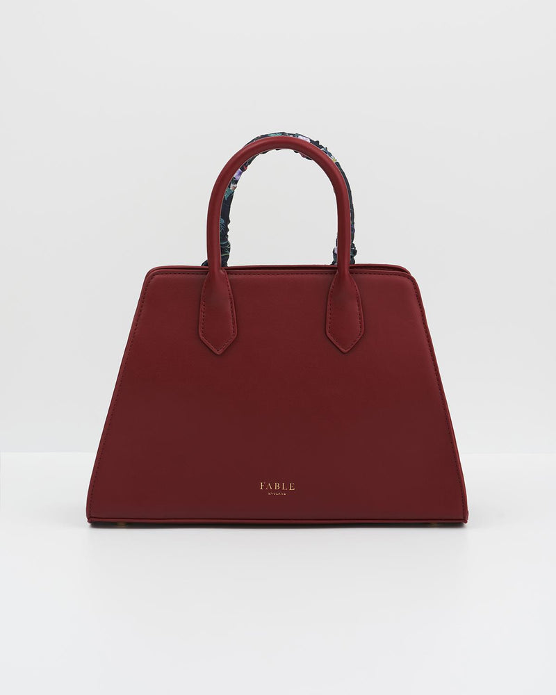 Burgundy Large Structured Tote