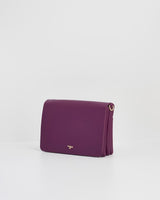 Floral Engravings Plum Crossbody Handbag