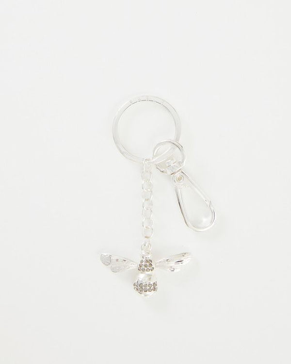 Silver Pave Bee Key Ring