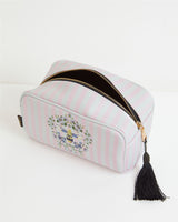 Fable Mauve Striped Bee Cosmetic Bag