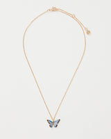 Enamel Blue Butterfly Short Necklace