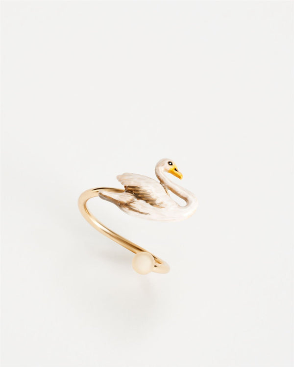 Enamel Swan Ring
