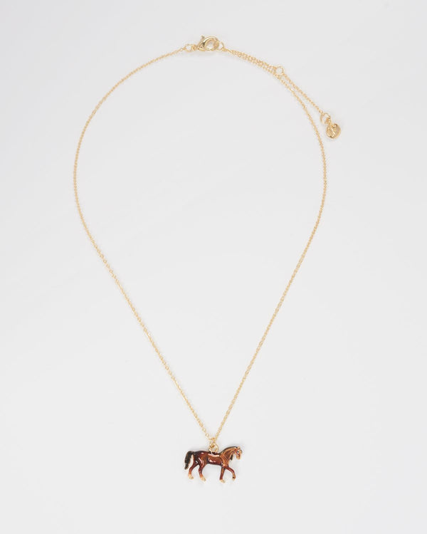 Enamel Horse Necklace